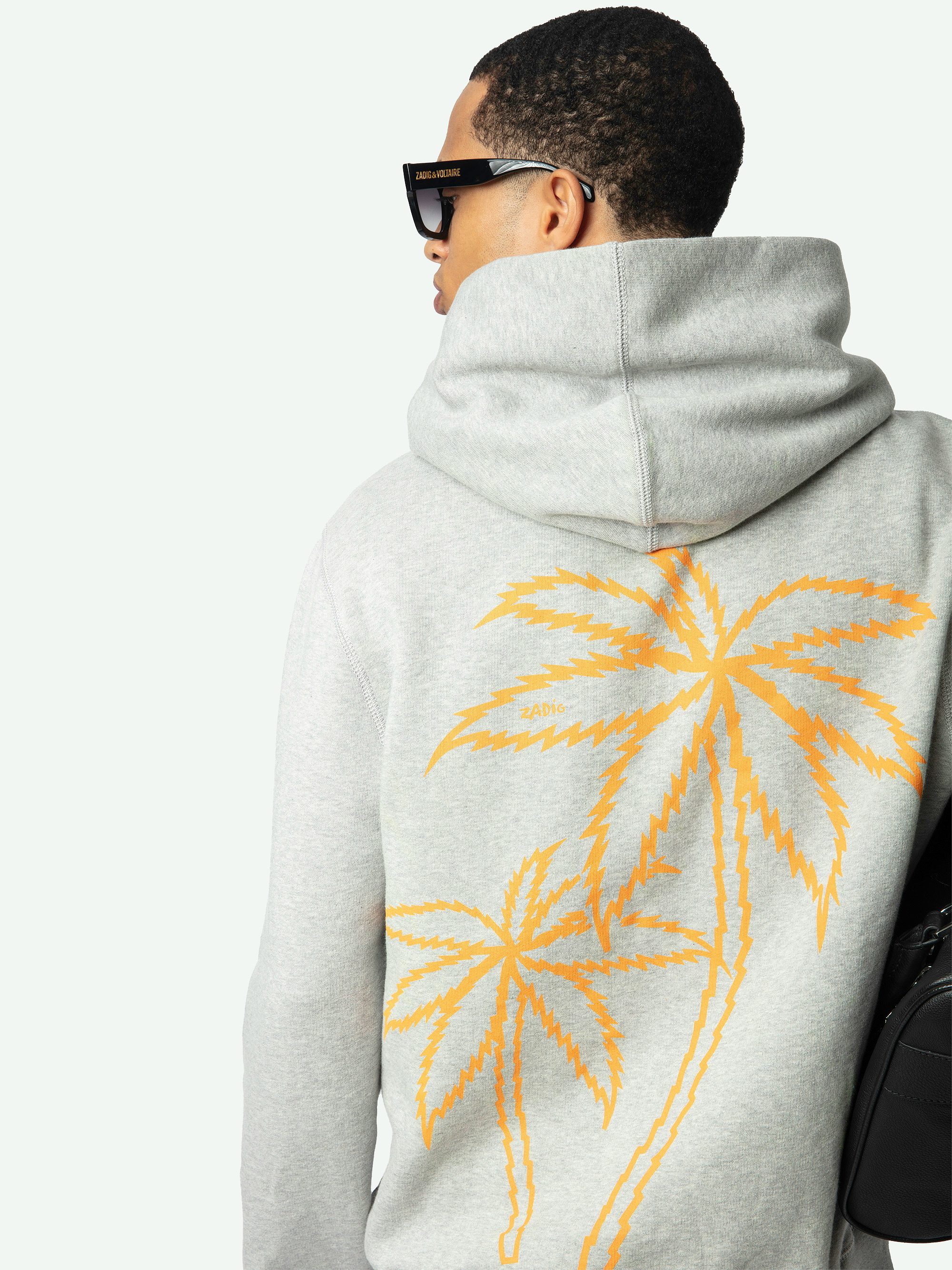 Sanchi Sweatshirt - Hooded sweatshirt with Zadig palm print on the back.